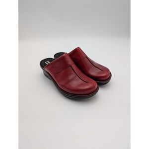 Josef Seibel Clog Shoes Womens Size 6.5 Red Leather Comfort Slip On New EU 37